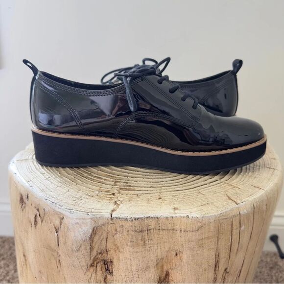 Mix No. 6 Women's Slide Oxford Lace Up Wedge Black Patent Leather Round Size 7.5 - Picture 6 of 12